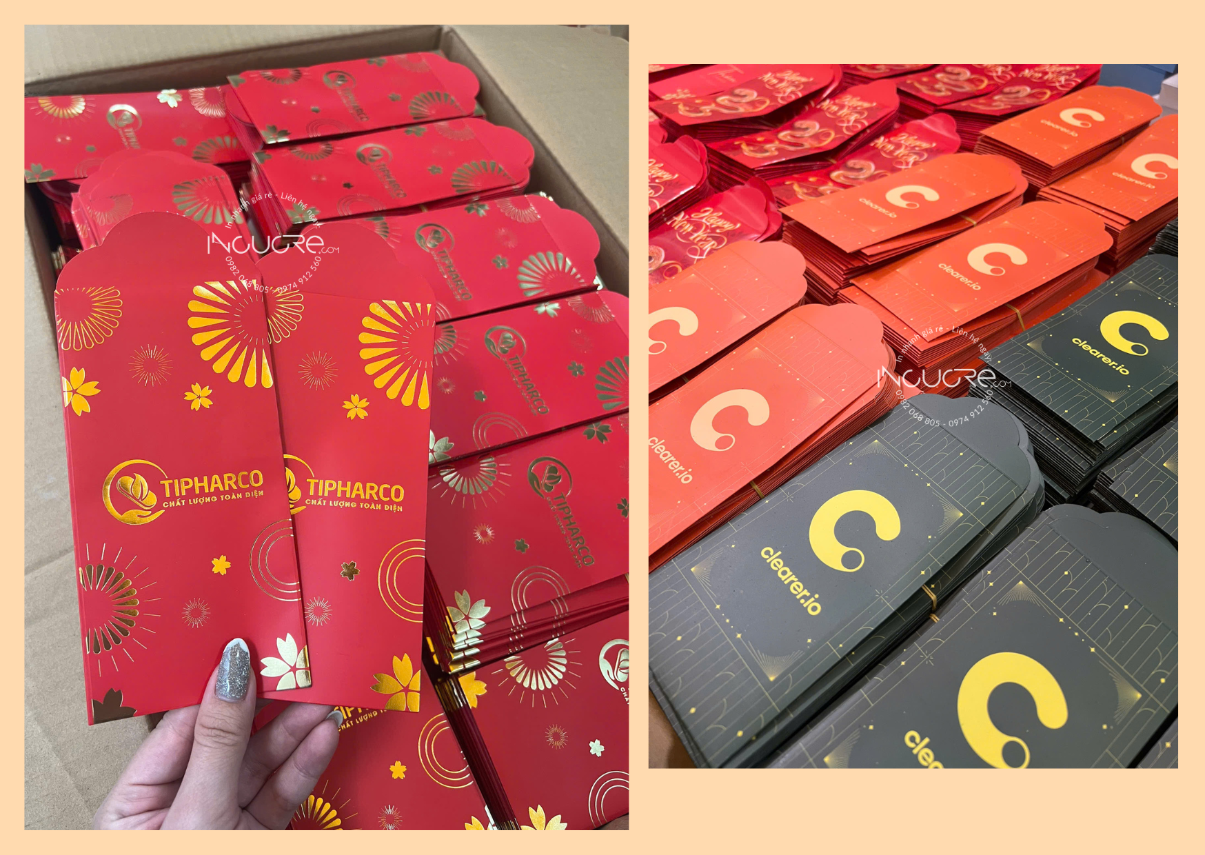 lì xì in logo ép kim