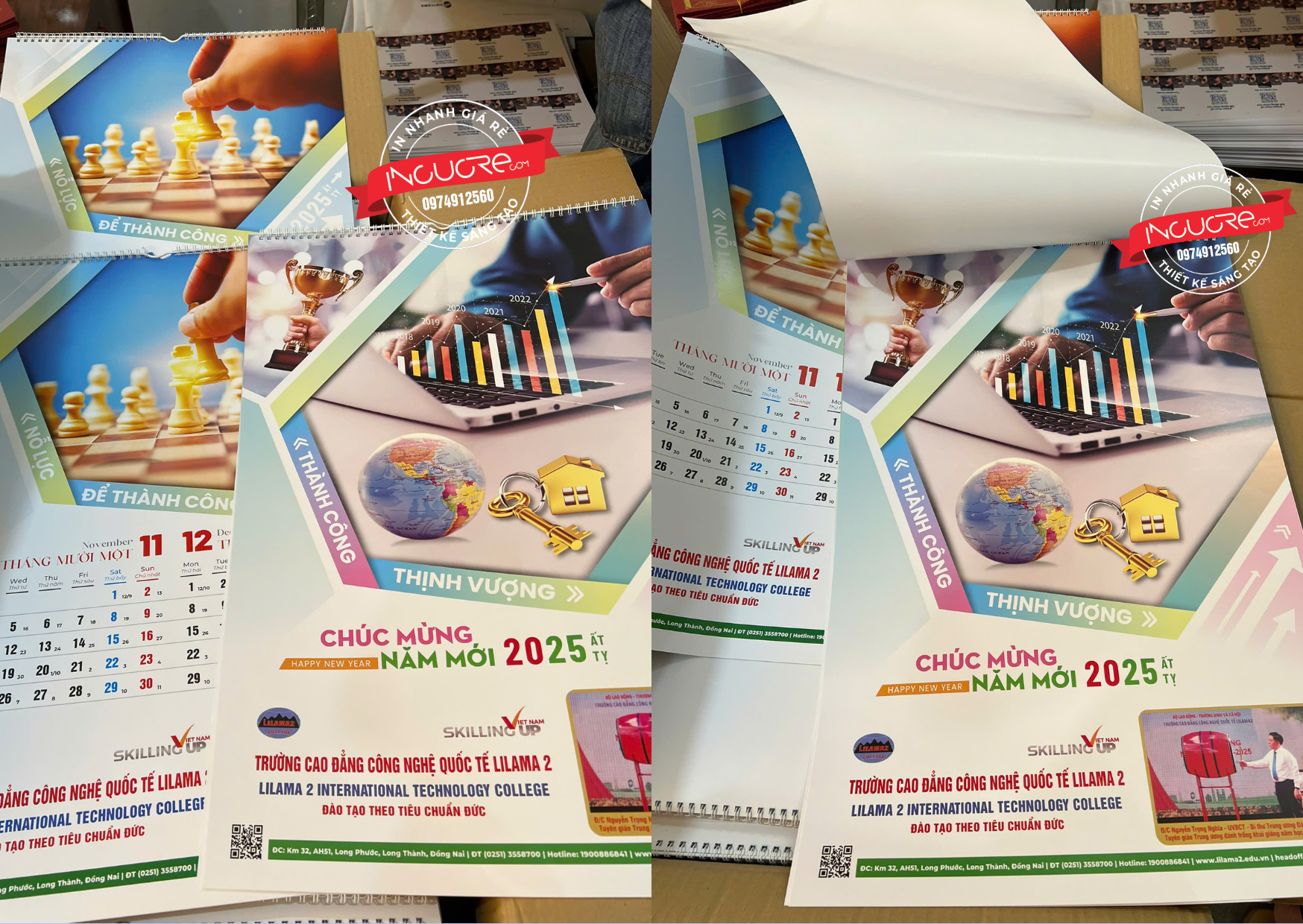 in lịch tết logo công ty