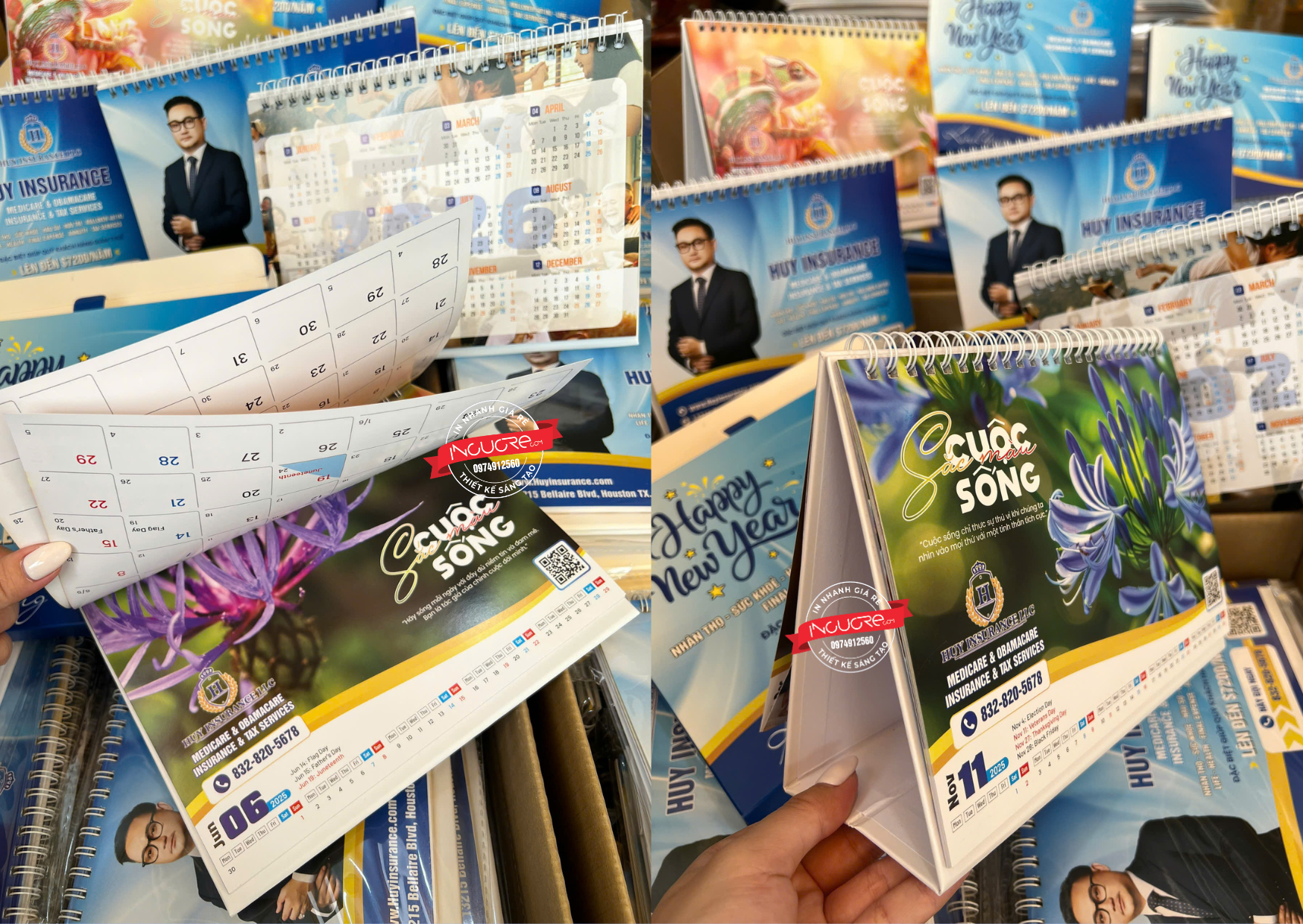 in lịch để bàn