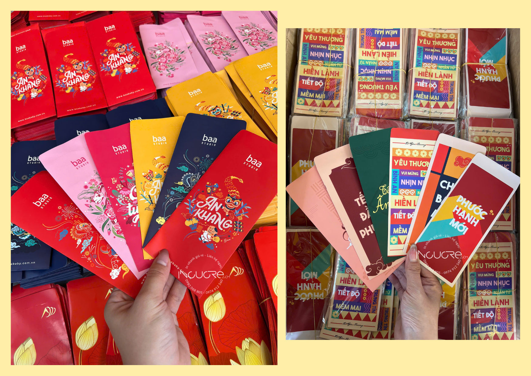 in bao lì xì nhiều màu