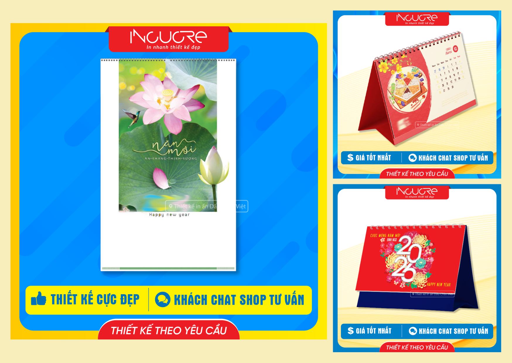 lịch tết in logo