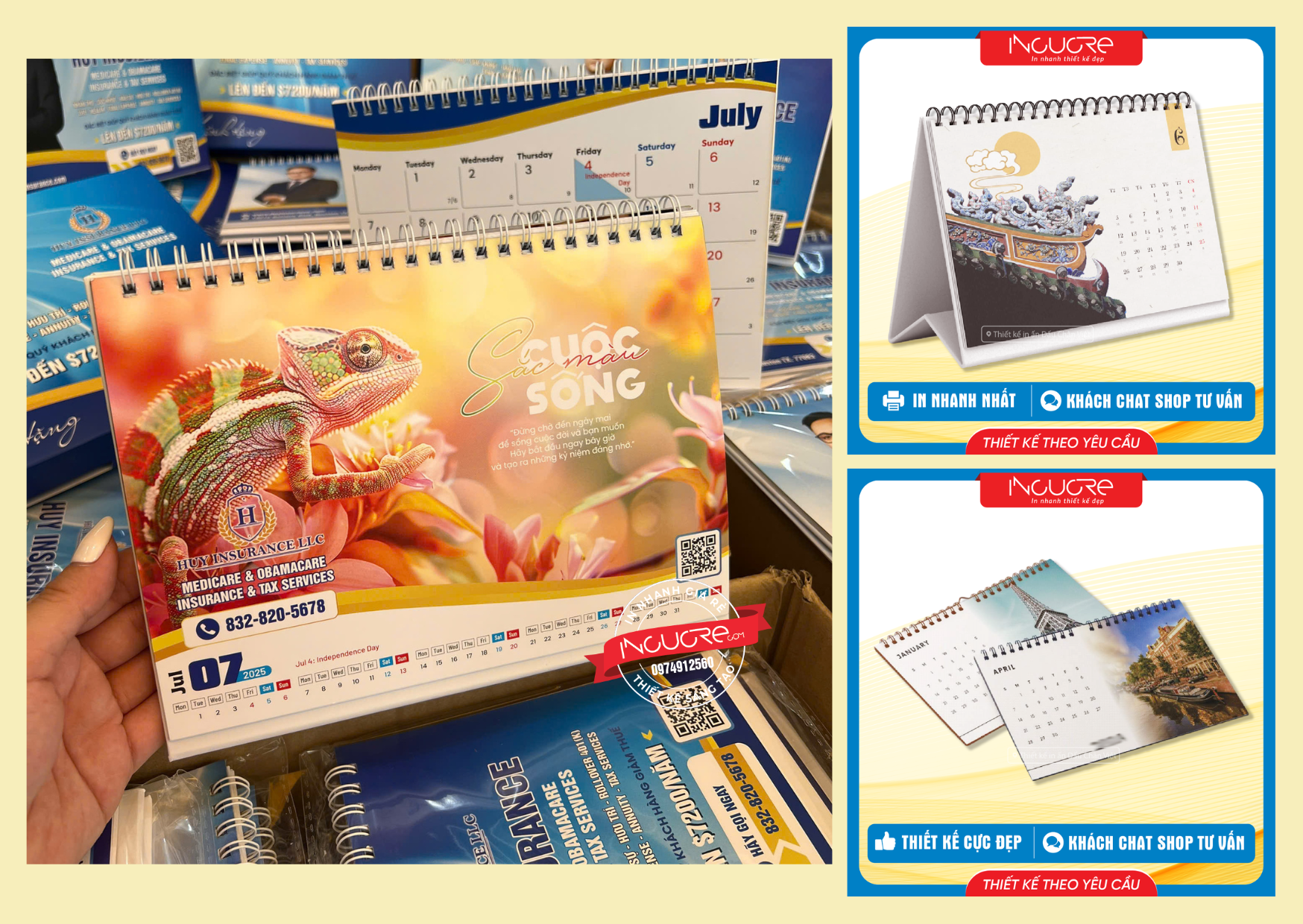 in lịch Tết tại quận 3